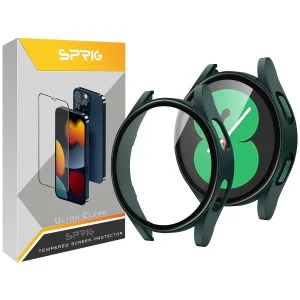 کاور اسپریگ مدل PC-Bumper مناسب برای ساعت هوشمند سامسونگ Galaxy Watch 4 44mm به همراه محافظ صفحه نمایش