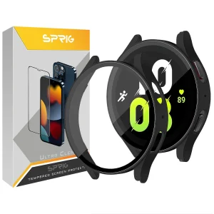 کاور اسپریگ مدل Hard Guard مناسب برای ساعت هوشمند سامسونگ Galaxy Watch 4 44mm به همراه محافظ صفحه نمایش