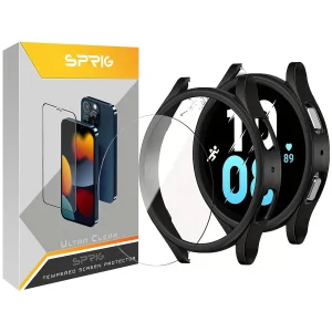 کاور اسپریگ مدل PC-Bumper مناسب برای ساعت هوشمند سامسونگ Galaxy Watch 5 44mm به همراه محافظ صفحه نمایش