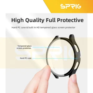 کاور اسپریگ مدل PC-Bumper مناسب برای ساعت هوشمند سامسونگ Galaxy Watch 5 44mm به همراه محافظ صفحه نمایش