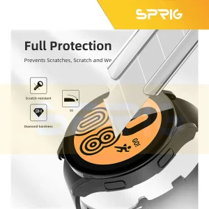 کاور اسپریگ مدل PC-Bumper مناسب برای ساعت هوشمند سامسونگ Galaxy Watch 5 44mm به همراه محافظ صفحه نمایش