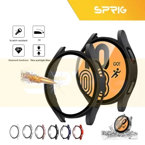 کاور اسپریگ مدل PC-Bumper مناسب برای ساعت هوشمند سامسونگ Galaxy Watch 5 44mm به همراه محافظ صفحه نمایش