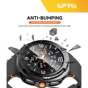 کاور اسپریگ مدل HD PCGLS مناسب برای ساعت هوشمند سامسونگ Galaxy Watch 8 Classic 46mm به همراه محافظ صفحه نمایش
