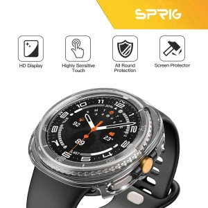 کاور اسپریگ مدل HD PCGLS مناسب برای ساعت هوشمند سامسونگ Galaxy Watch 8 Classic 46mm به همراه محافظ صفحه نمایش