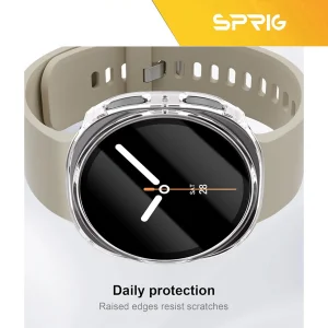 کاور اسپریگ مدل HD PCGLS مناسب برای ساعت هوشمند سامسونگ Galaxy Watch 8 44mm به همراه محافظ صفحه نمایش