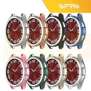 کاور اسپریگ مدل PC-Bumper مناسب برای ساعت هوشمند سامسونگ Galaxy Watch 6 Classic 47mm به همراه محافظ صفحه نمایش