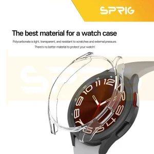 کاور اسپریگ مدل PC-Bumper مناسب برای ساعت هوشمند سامسونگ Galaxy Watch 6 Classic 47mm به همراه محافظ صفحه نمایش