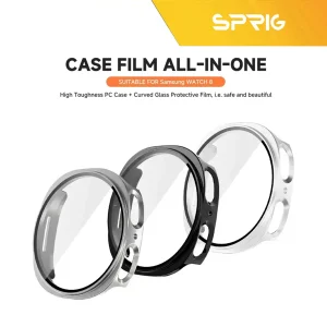 کاور اسپریگ مدل HD PCGLS مناسب برای ساعت هوشمند سامسونگ Galaxy Watch 8 40mm به همراه محافظ صفحه نمایش