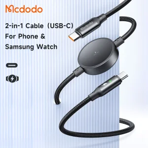 کابل شارژ USB-C مک دودو مدل CA-417 مناسب برای ساعت هوشمند سامسونگ Galaxy Watch 4-6 Fit2/3  5Pro 4/6Classic