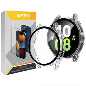 کاور اسپریگ مدل Hard Guard مناسب برای ساعت هوشمند سامسونگ Galaxy Watch 4 40mm به همراه محافظ صفحه نمایش