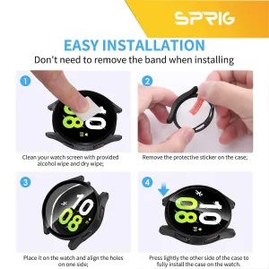 کاور اسپریگ مدل Hard Guard مناسب برای ساعت هوشمند سامسونگ Galaxy Watch 4 40mm به همراه محافظ صفحه نمایش