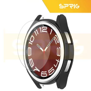 کاور اسپریگ مدل PC-Bumper مناسب برای ساعت هوشمند سامسونگ Galaxy Watch 6 Classic 43mm به همراه محافظ صفحه نمایش