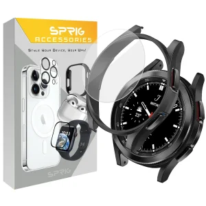 کاور اسپریگ مدل PC Guard Bump مناسب برای ساعت هوشمند سامسونگ Galaxy Watch 4 Classic 46mm به همراه محافظ صفحه نمایش