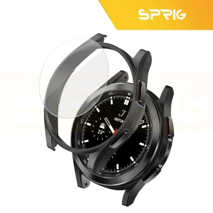 کاور اسپریگ مدل PC Guard Bump مناسب برای ساعت هوشمند سامسونگ Galaxy Watch 4 Classic 46mm به همراه محافظ صفحه نمایش