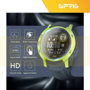 محافظ صفحه نمایش شیشه ای اسپریگ مدل SH-SP مناسب برای ساعت هوشمند گارمین Instinct 2 Solar بسته سه عددی