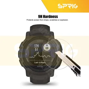 محافظ صفحه نمایش شیشه ای اسپریگ مدل SH-SP مناسب برای ساعت هوشمند گارمین Instinct 2 Solar بسته سه عددی