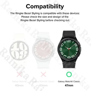 محافظ بزل رینیکا مدل Watch 6 Bezel مناسب برای ساعت هوشمند سامسونگ Galaxy Watch 6 Classic 47mm