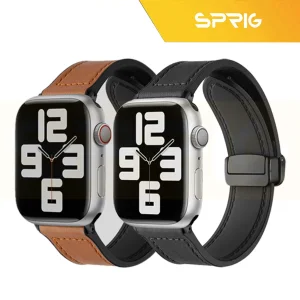 بند اسپریگ مدل Leather Magnetic Sic مناسب برای اپل واچ Series 10 42mm