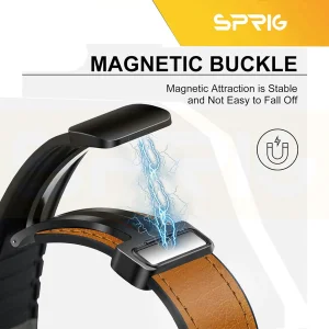 بند اسپریگ مدل Leather Magnetic Sic مناسب برای اپل واچ Series 10 42mm