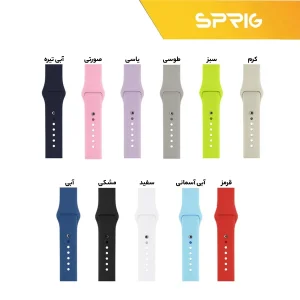بند اسپریگ مدل Silicon مناسب برای اپل واچ سری 1/2/3/4/5/6/7/8/SE/ULTRA سایز 42/44/45/49 میلی متری