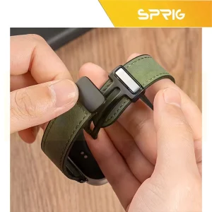 بند اسپریگ مدل Magnetic Soft Leather GLS مناسب برای اپل واچ 42 میلی متری سری 10/11 به همراه کاور