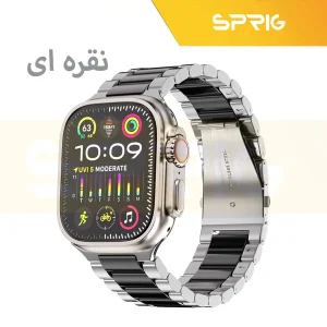 بند اسپریگ مدل 3Row SLV-BK مناسب برای اپل واچ سری Se/1/2/3/4/5/6/7/8/9/Ultra/Ultra2 سایز 42/44/45/49mm