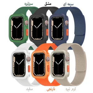 بند اسپریگ مدل Skin pattern-Amizze مناسب برای اپل واچ 46 میلی متری سری 10/11 به همراه کاور