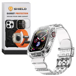 بند آلتیمیت شیلد مدل Transparent Shock مناسب برای اپل واچ 41 mm سری 9 به همراه کاور