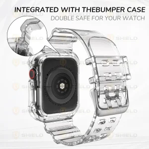 بند آلتیمیت شیلد مدل Transparent Shock مناسب برای اپل واچ 41 mm سری 9 به همراه کاور