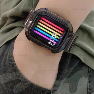 بند آلتیمیت شیلد مدل Transparent Shock مناسب برای اپل واچ 41 mm سری 9 به همراه کاور