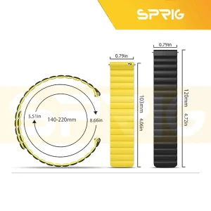 بند اسپریگ مدل magnetic silicon dual color مناسب برای اپل واچ Series 8 Aluminum 45mm / Series 7 Aluminum 45mm