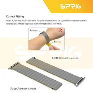 بند اسپریگ مدل magnetic silicon dual color مناسب برای اپل واچ Series 8 Aluminum 45mm / Series 7 Aluminum 45mm