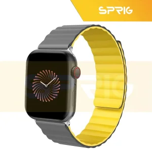 بند اسپریگ مدل magnetic silicon dual color مناسب برای اپل واچ Series 8 Aluminum 45mm / Series 7 Aluminum 45mm
