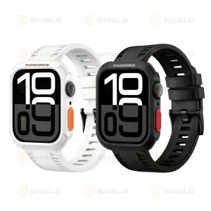بند آلتیمیت شیلد مدل Rugged Tire مناسب برای اپل واچ 42 میلی متری سری 10/11 به همراه کاور