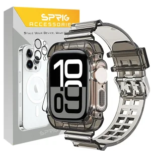 بند اسپریگ مدل Clear Shock مناسب برای اپل واچ Series 10 42mm Aluminum