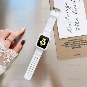 بند آلتیمیت شیلد مدل Transparent Shock مناسب برای اپل واچ 49 mm سری Ultra / Ultra 2 به همراه کاور