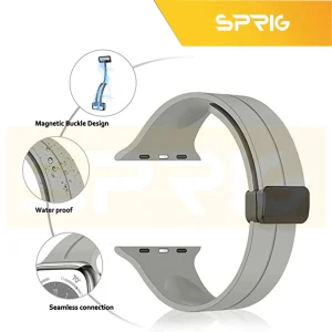 بند اسپریگ مدل Magnetic silicon مناسب برای اپل واچ سری 1/2/3/4/5/6/7/8/SE/ULTRA سایز 42/44/45/49 میلی متری