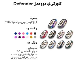 کاور کی -زد دوو مدل DEFENDER مناسب برای اپل واچ 44/45 میلی متری سری 7 / 8 / 9
