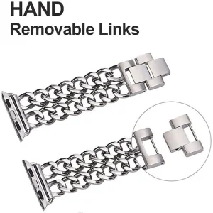 بند راینو مدل Cartier مناسب برای اپل واچ سری 1/2/3/4/5/6/7/8/9/SE/ULTRA سایز 42/44/45/49 میلی متری