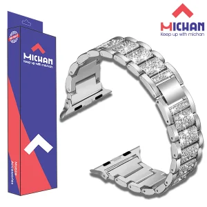 بند ساعت میچان مدل Shiny jewel مناسب برای اپل واچ سری 1/2/3/4/5/6/7/8/9/SE سایز 38/40/41 میلی متری