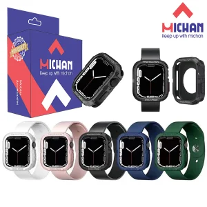 کاور میچان مدل Hard silicone مناسب برای اپل واچ سری Se/4/5/6/7/8/9 سایز 41/40 میلی متری