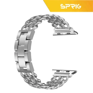 بند اسپریگ مدل Two Line Chain مناسب برای اپل واچ سایز 42 / 44 / 45 / 49 میلی متری