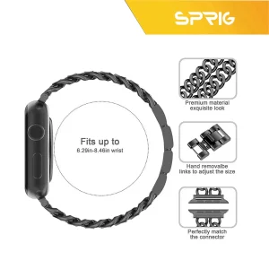بند اسپریگ مدل Two Line Chain مناسب برای اپل واچ سایز 42 / 44 / 45 / 49 میلی متری