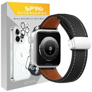 بند اسپریگ مدل Magnetic Leather SP مناسب برای اپل واچ سری 7/8/9 سایز 45mm
