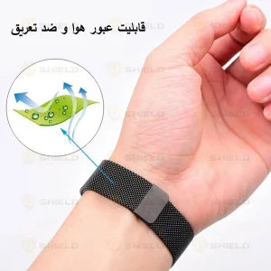 بند آلتیمیت شیلد مدل Milanese LX مناسب برای اپل واچ سری 4/5/6/Se سایز 40 میلی متری به همراه کاور