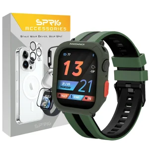 بند اسپریگ مدل Ferrer Rugged مناسب برای اپل واچ 40/41 میلی متری سری 4/5/6/7/8/9/Se به همراه کاور