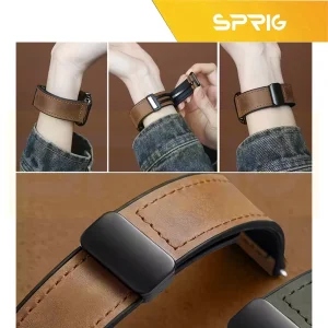 بند اسپریگ مدل Magnetic Soft Leather GLS مناسب برای اپل واچ 46 میلی متری سری 10/11 به همراه کاور
