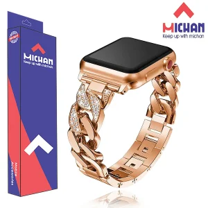 بند میچان مدل Diamond Stell مناسب برای ساعت هوشمند اسمارت واچ T800 Ultra / T900 Ultra / HK8 Pro Max / HK9 Ultra 2