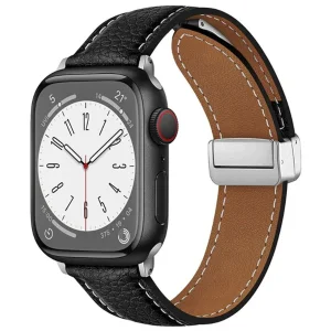 بند اسپریگ مدل Magnetic Leather SP مناسب برای اپل واچ سری Se/1/2/3/4/5/6/7/8/9 سایز 38 / 40 / 41 mm