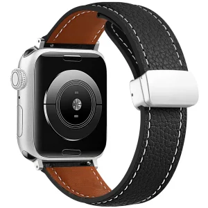 بند اسپریگ مدل Magnetic Leather SP مناسب برای اپل واچ سری Se/1/2/3/4/5/6/7/8/9 سایز 38 / 40 / 41 mm